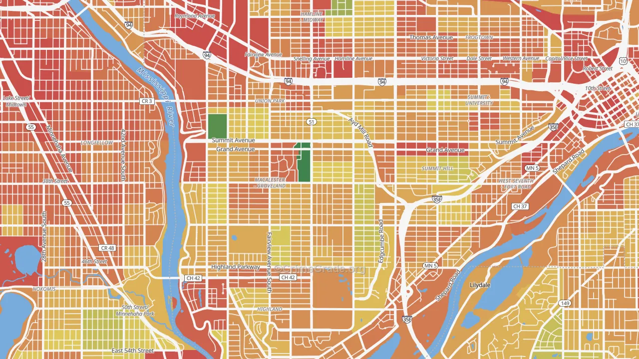 55105, MN Map of Theft Rates