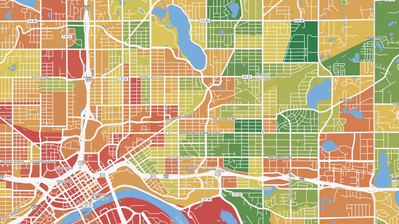 55106, MN Map of Theft Rates