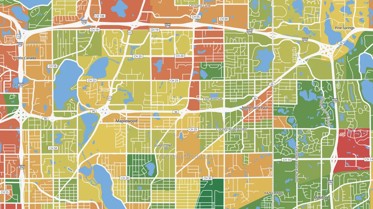 55109, MN Map of Theft Rates