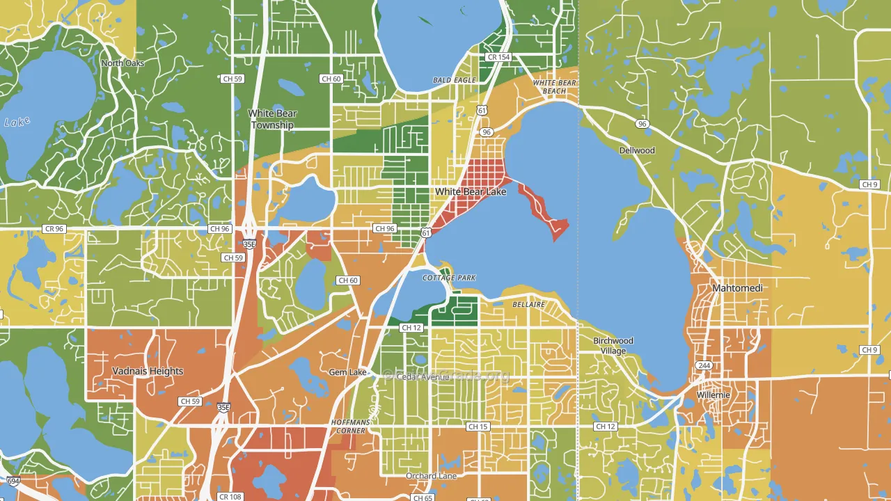 55110, MN Map of Theft Rates