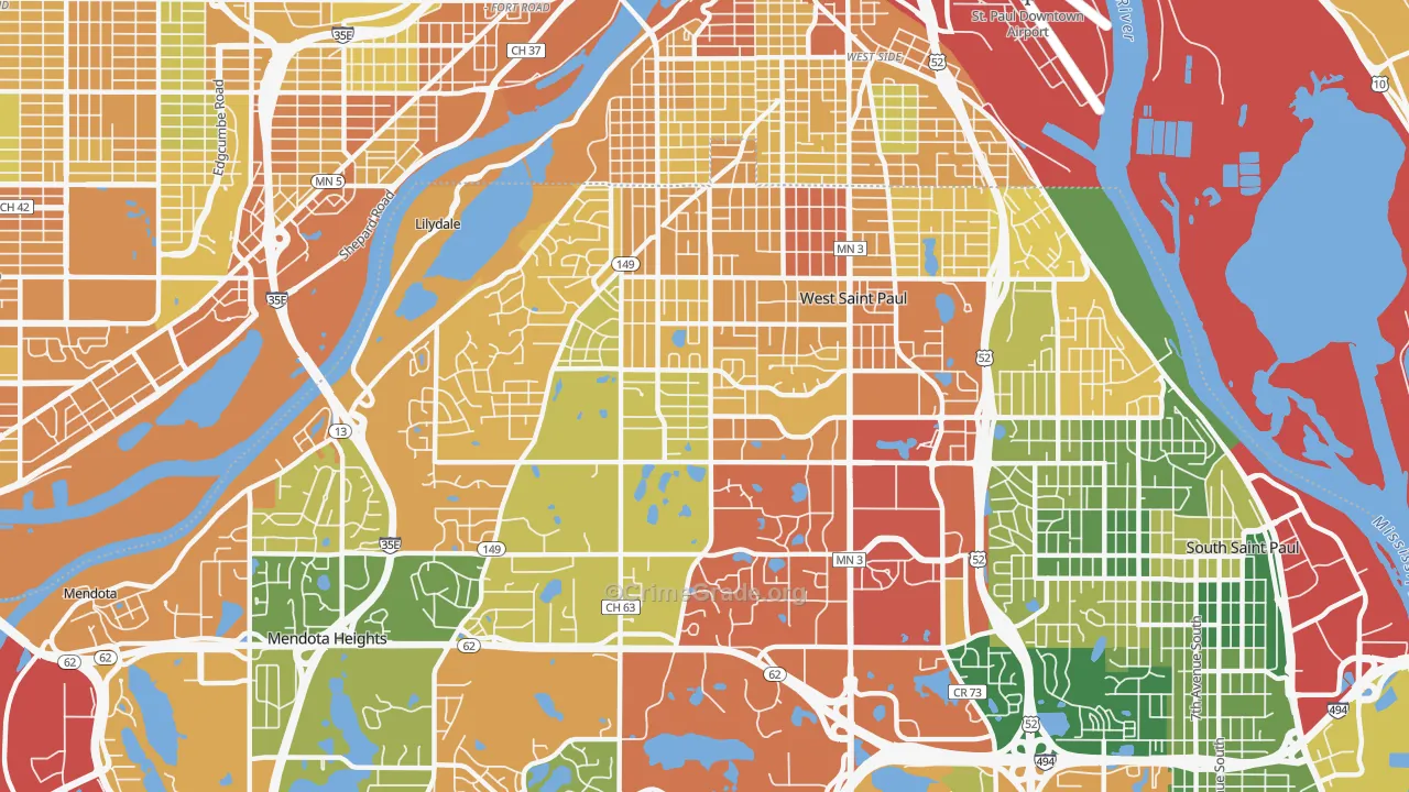55118, MN Map of Theft Rates