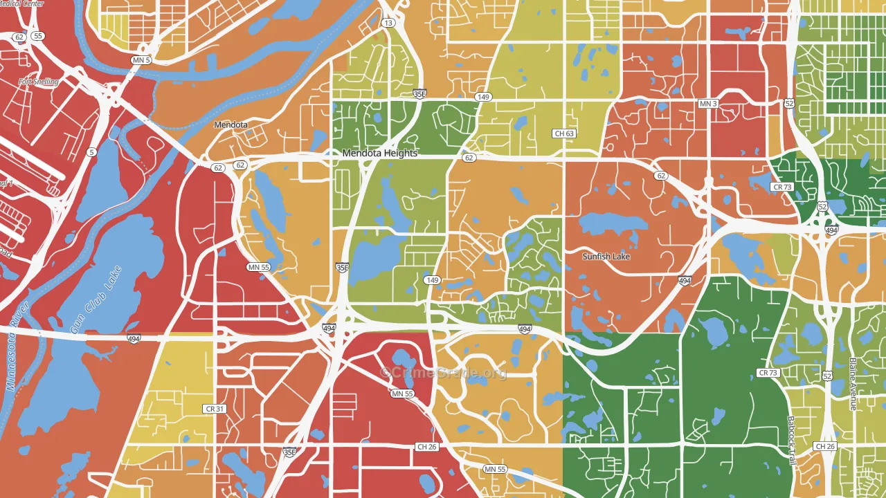 55120, MN Map of Theft Rates