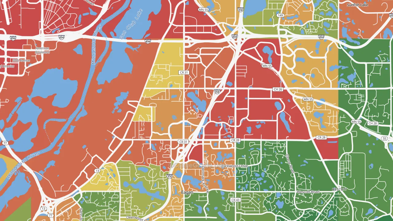55121, MN Map of Theft Rates