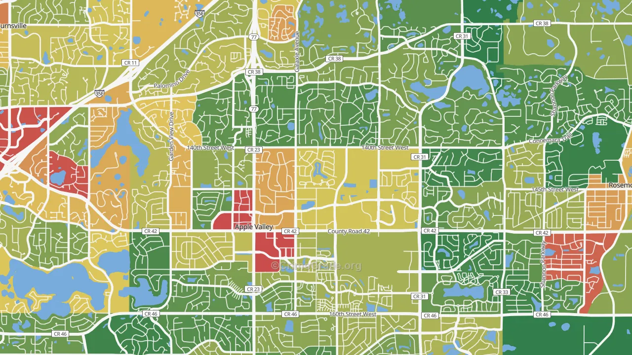 55124, MN Map of Theft Rates