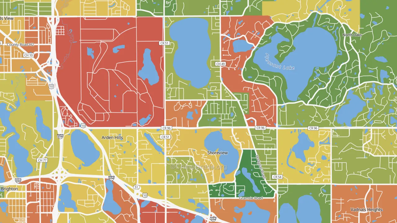 55126, MN Map of Theft Rates