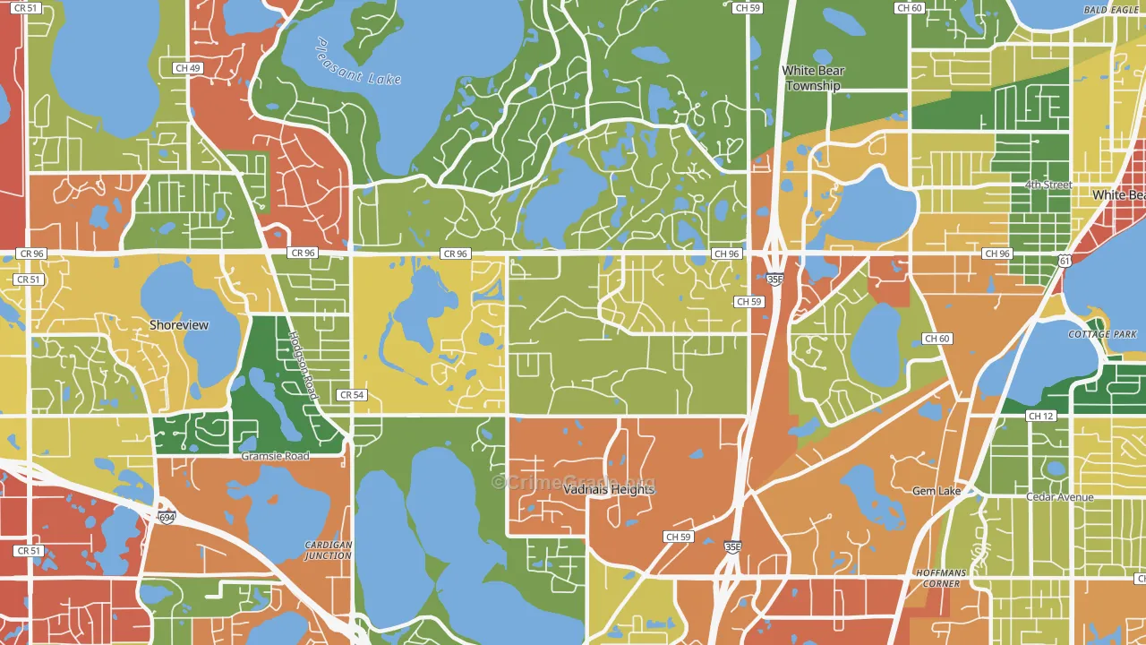 55127, MN Map of Theft Rates