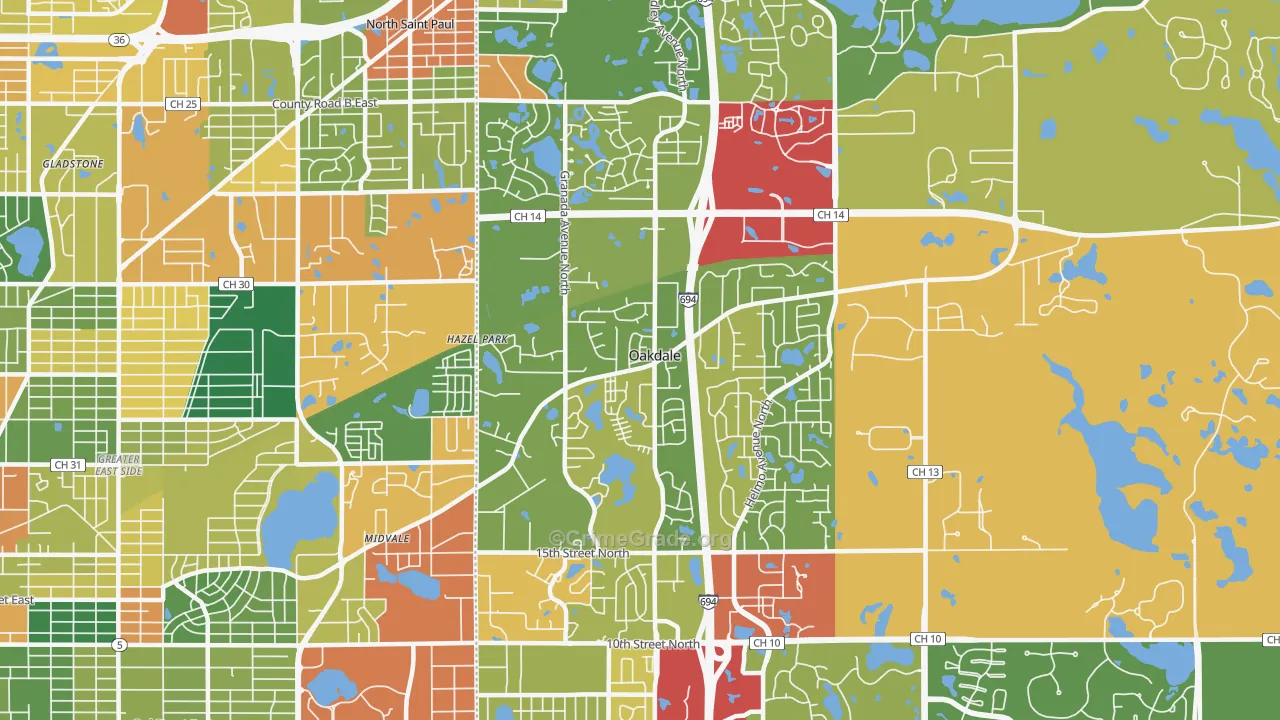 55128, MN Map of Theft Rates