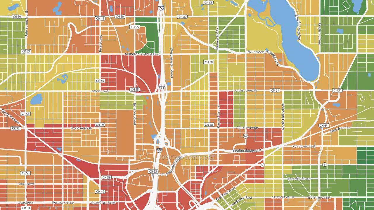 55130, MN Map of Theft Rates