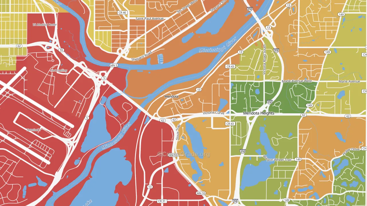 55150, MN Map of Theft Rates