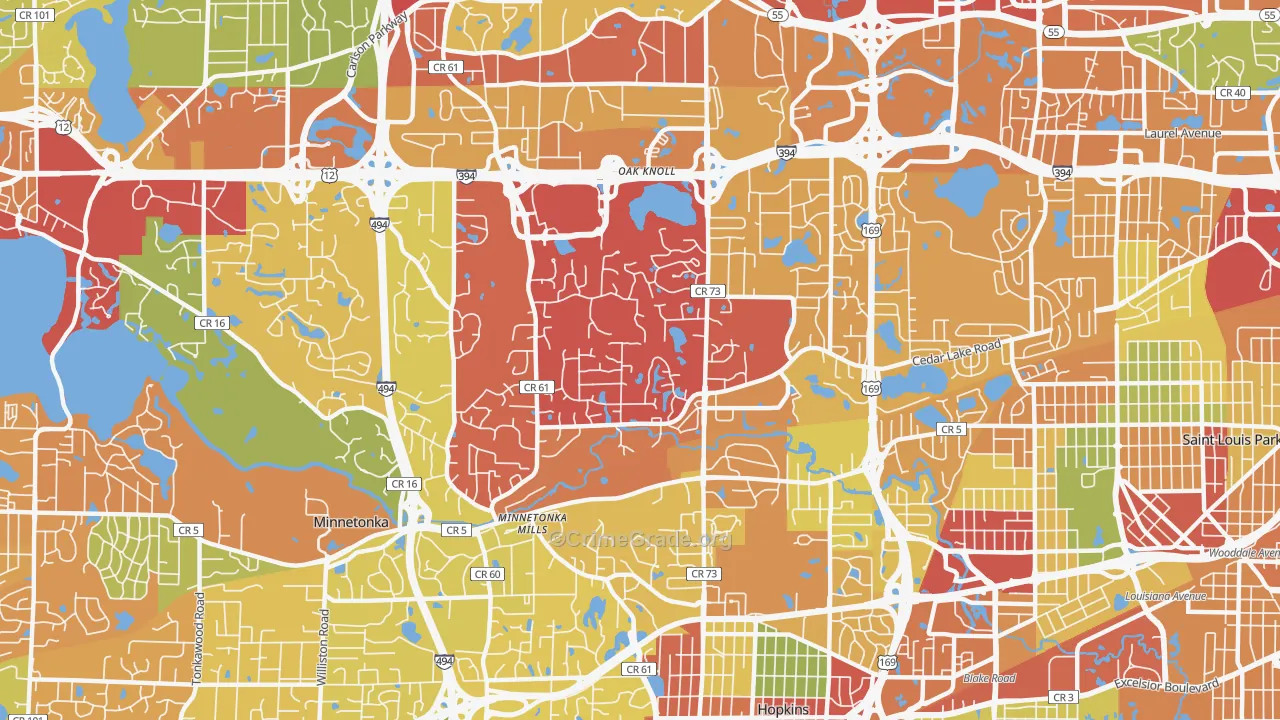 55305, MN Map of Theft Rates