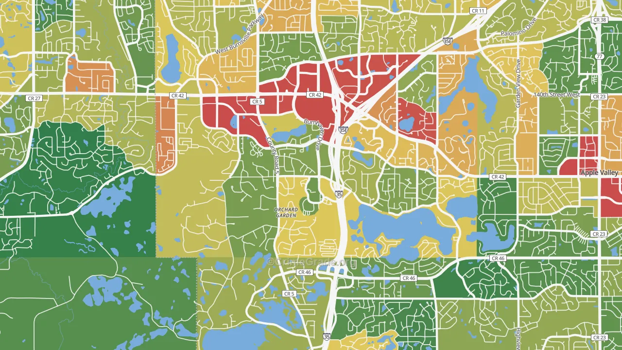 55306, MN Map of Theft Rates