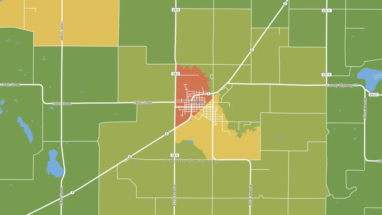55307, MN Map of Theft Rates