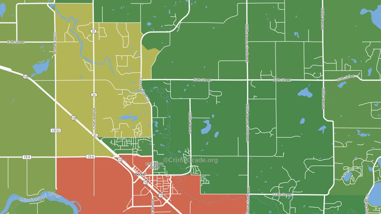 55308, MN Map of Theft Rates