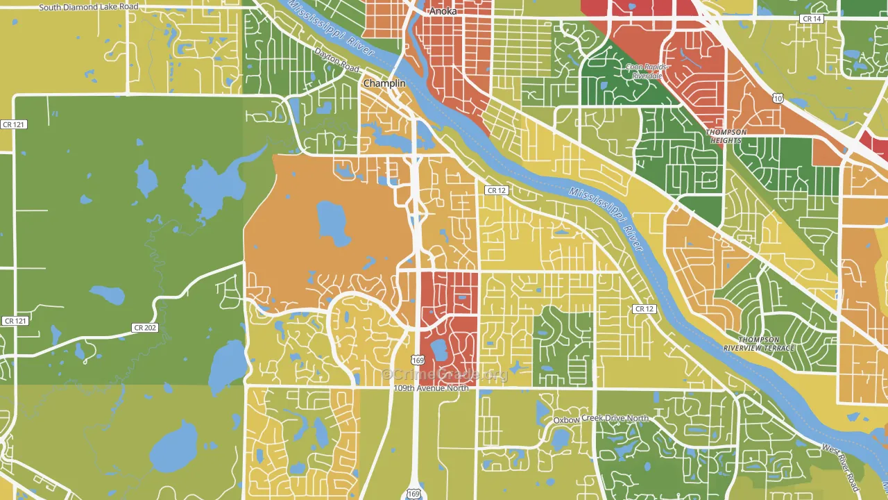 55316, MN Map of Theft Rates
