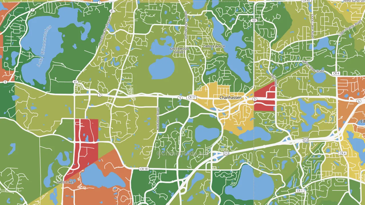 55317, MN Map of Theft Rates