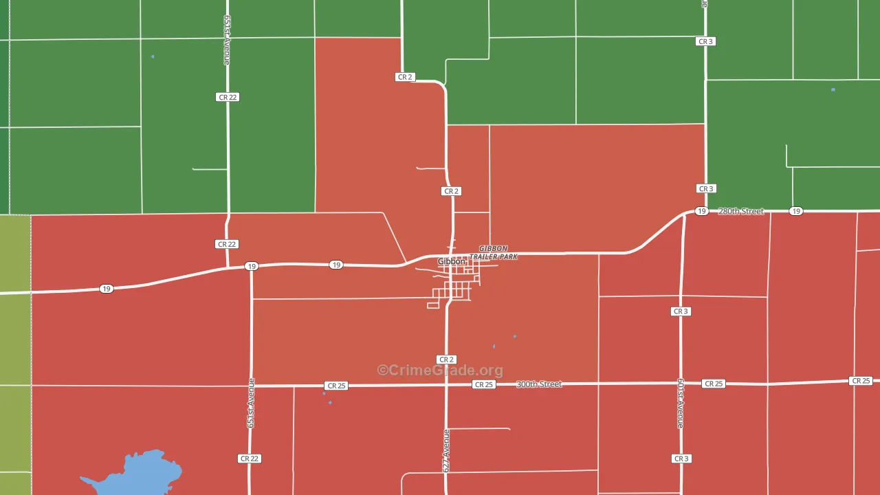 55335, MN Map of Theft Rates