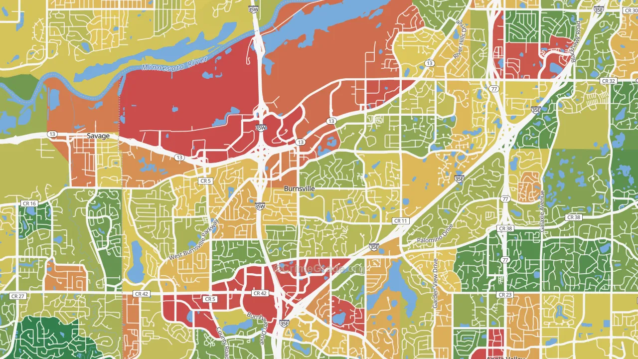 55337, MN Map of Theft Rates