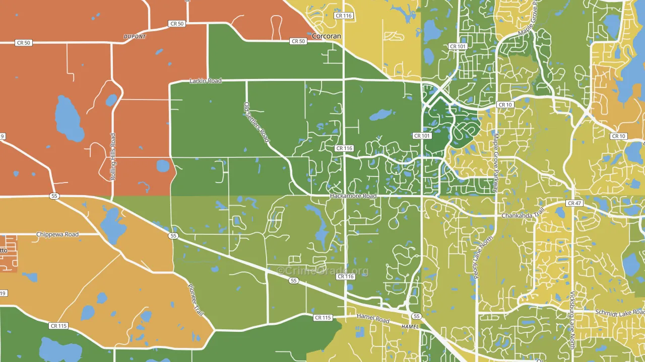 55340, MN Map of Theft Rates
