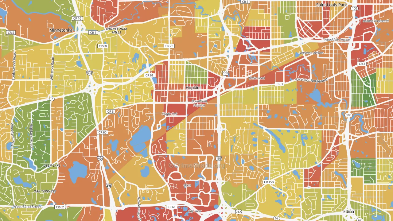 55343, MN Map of Theft Rates