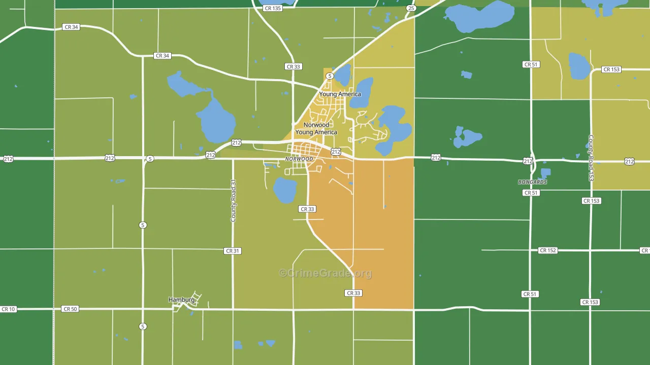55368, MN Map of Theft Rates