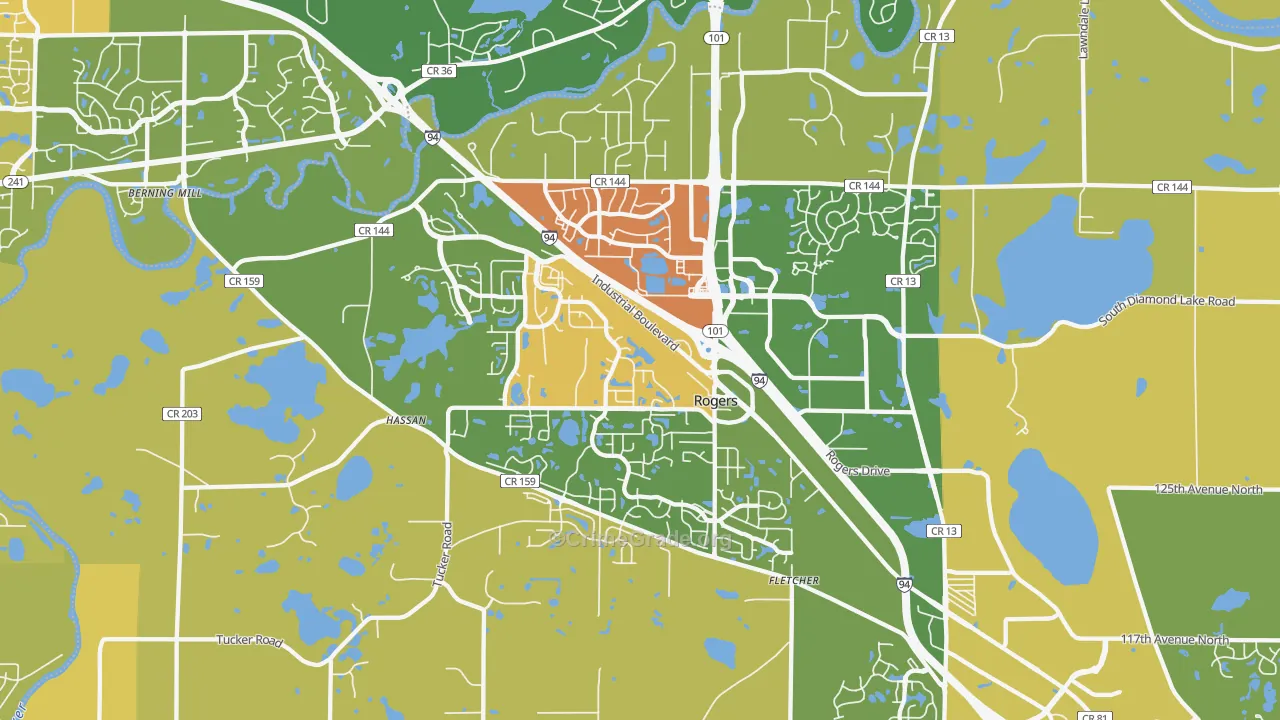 55374, MN Map of Theft Rates