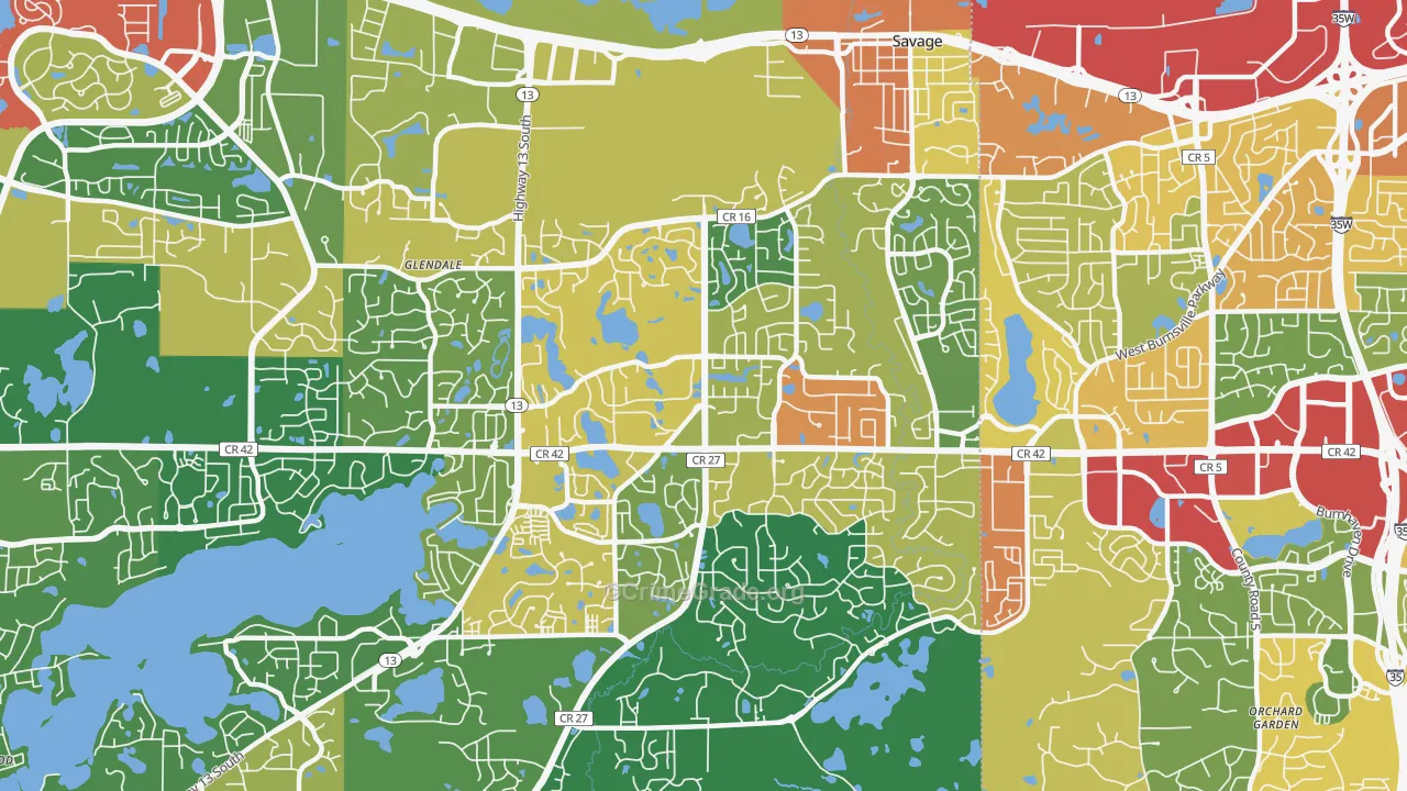55378, MN Map of Theft Rates