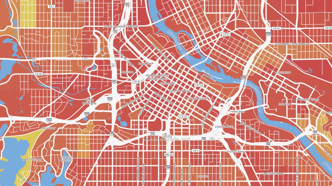 55402, MN Map of Theft Rates