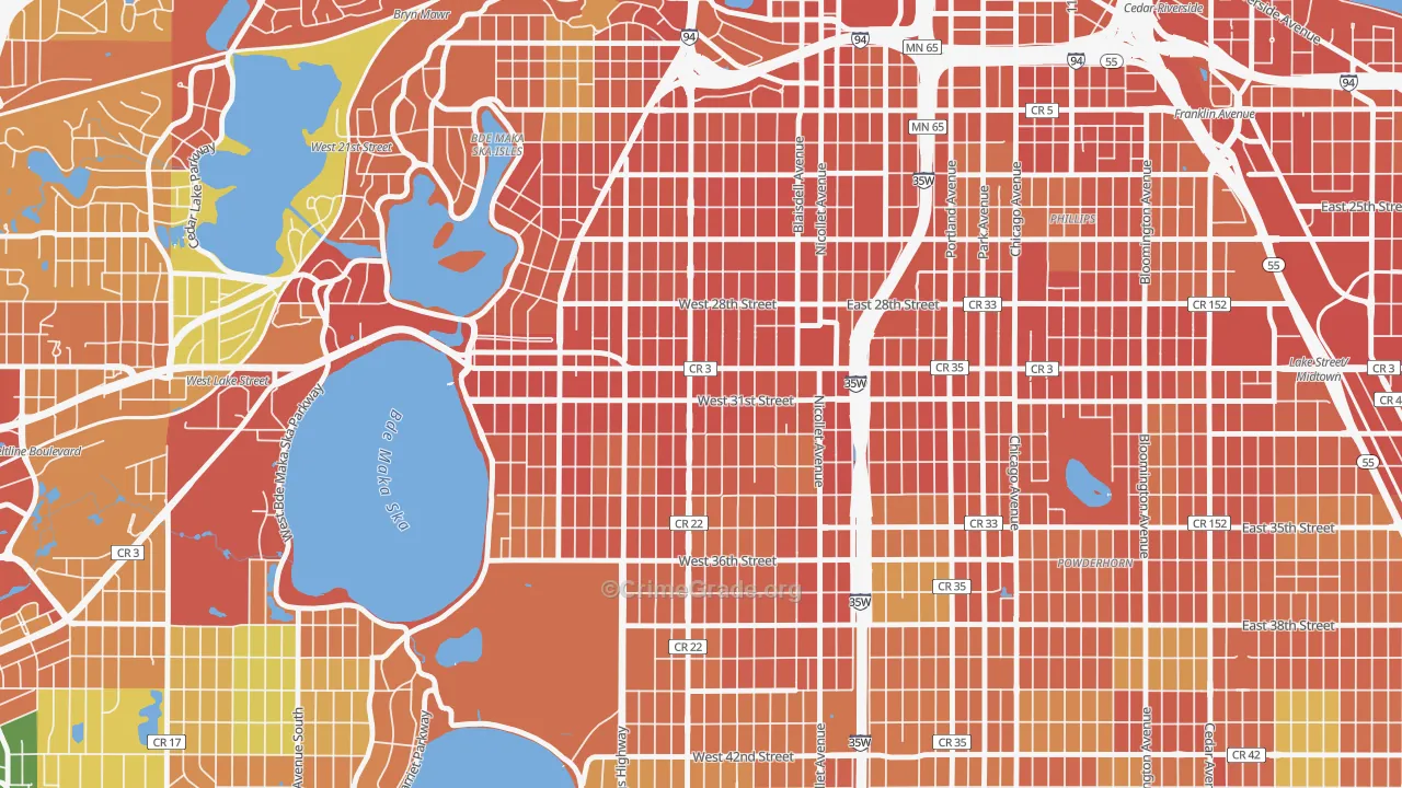 55408, MN Map of Theft Rates