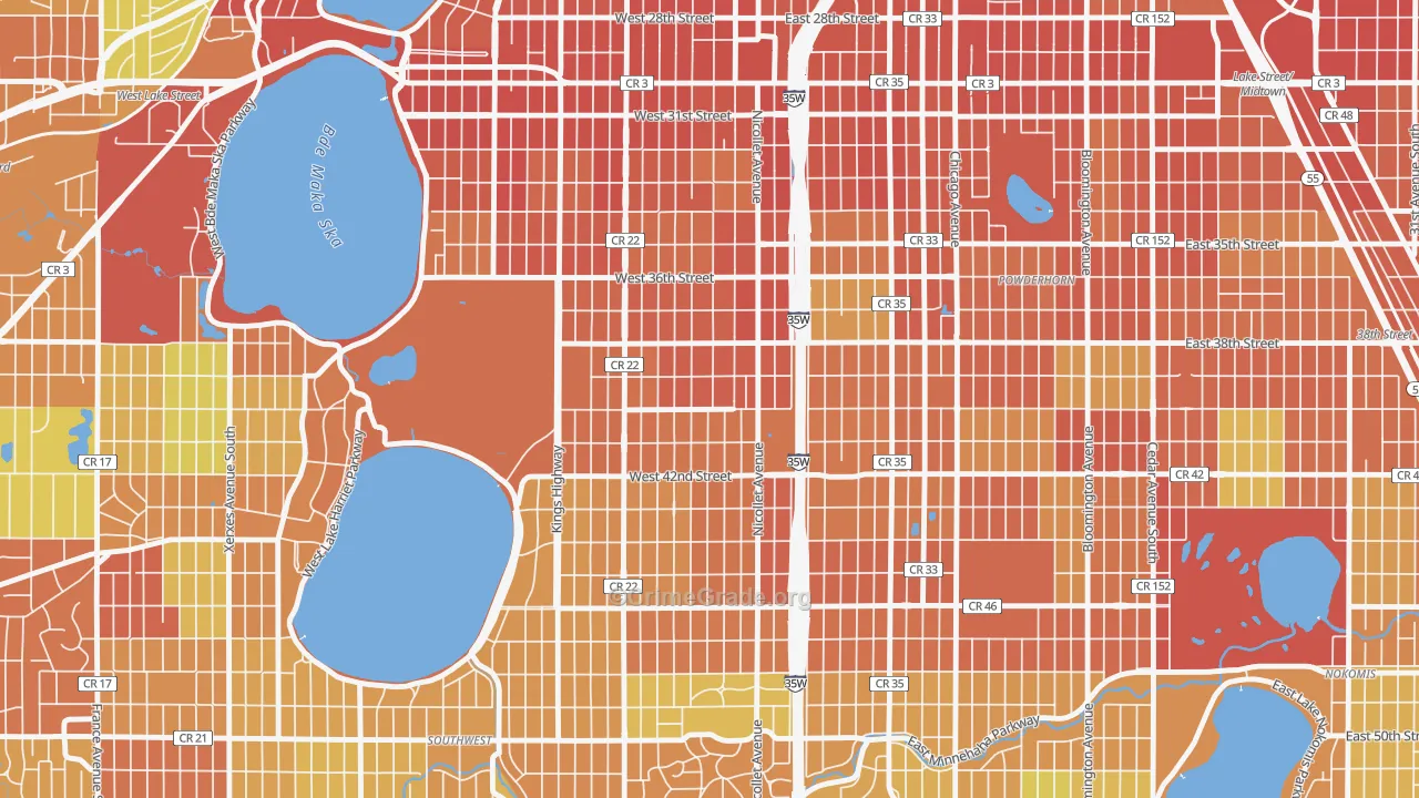 55409, MN Map of Theft Rates
