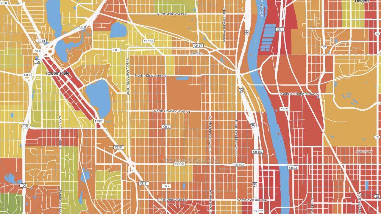 55412, MN Map of Theft Rates