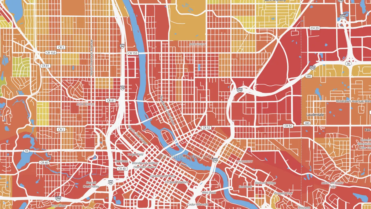 55413, MN Map of Theft Rates