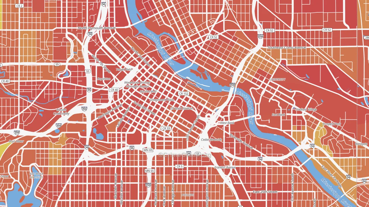 55415, MN Map of Theft Rates