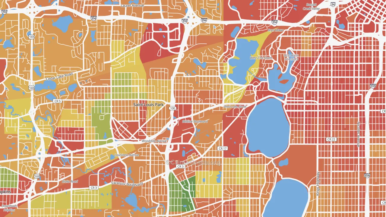 55416, MN Map of Theft Rates