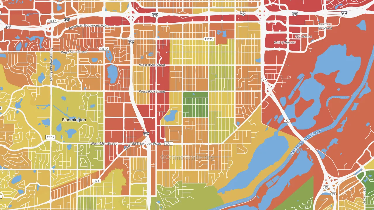 55420, MN Map of Theft Rates