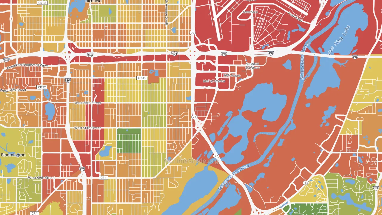 55425, MN Map of Theft Rates