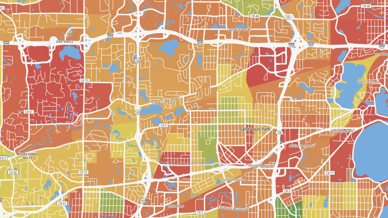 55426, MN Map of Theft Rates