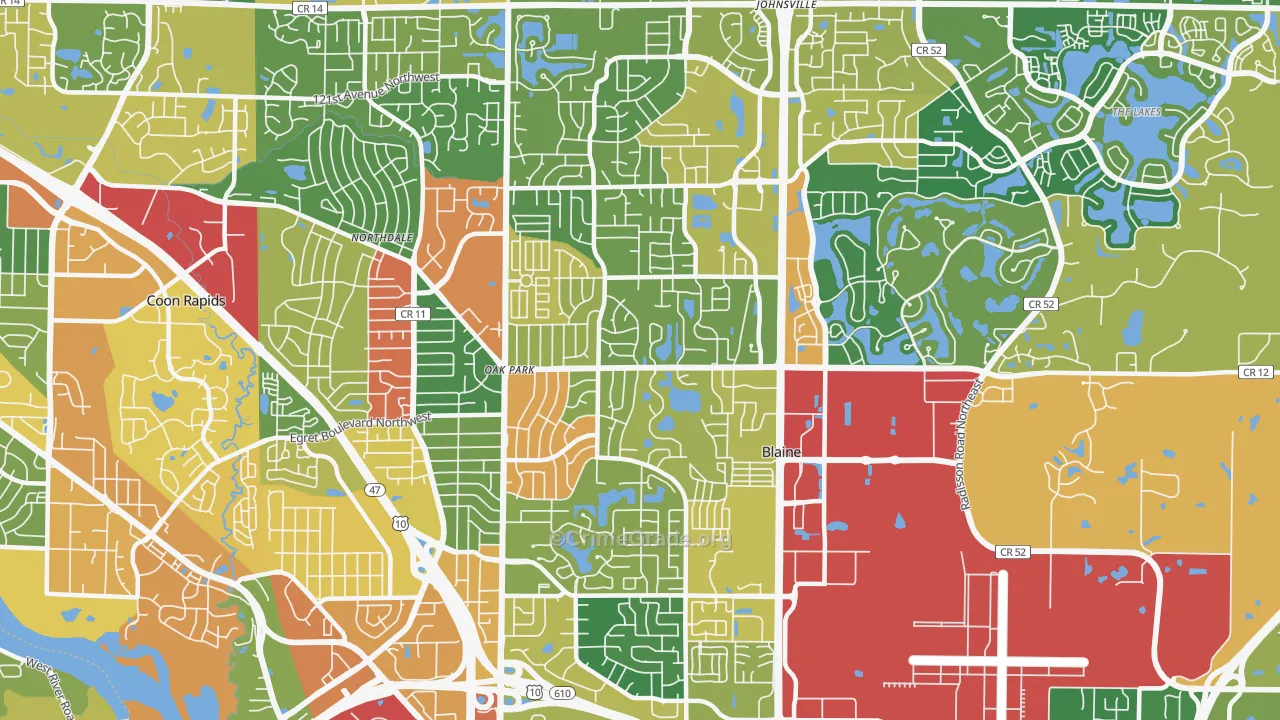 55434, MN Map of Theft Rates