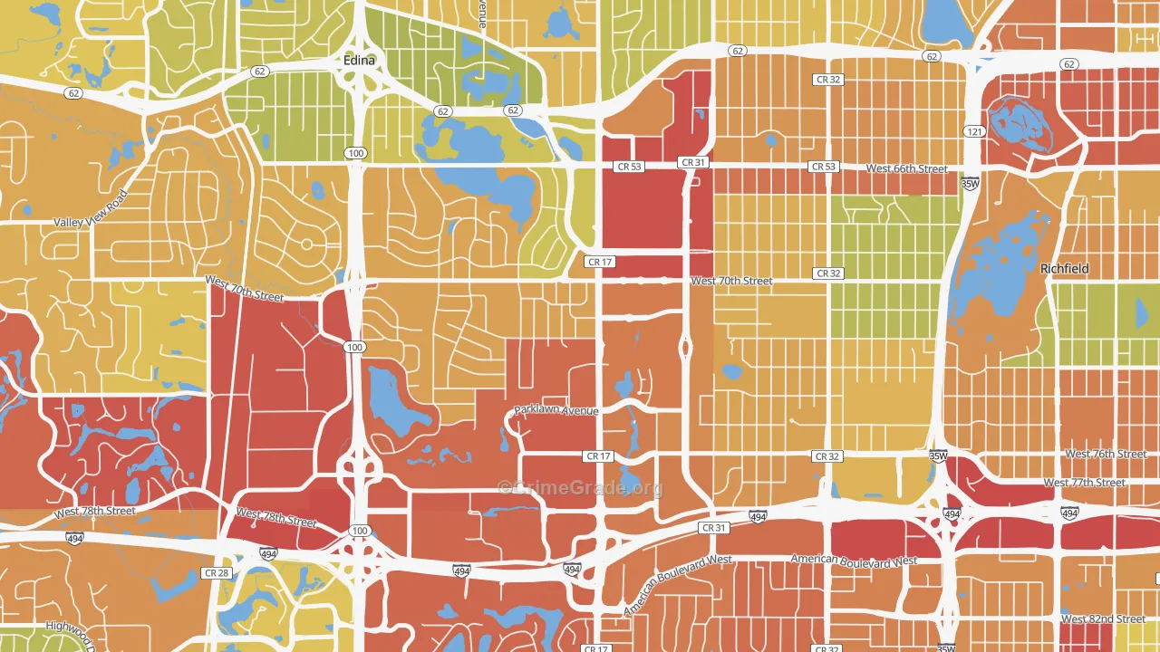 55435, MN Map of Theft Rates