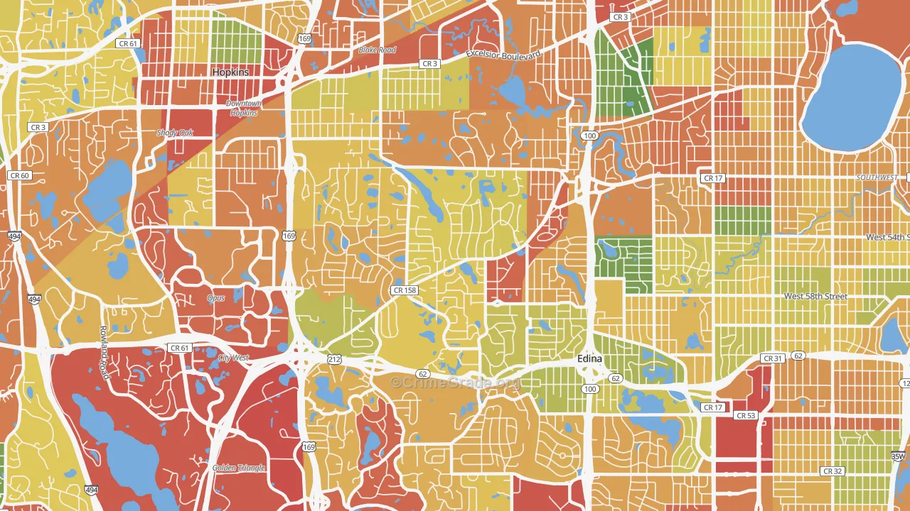 55436, MN Map of Theft Rates