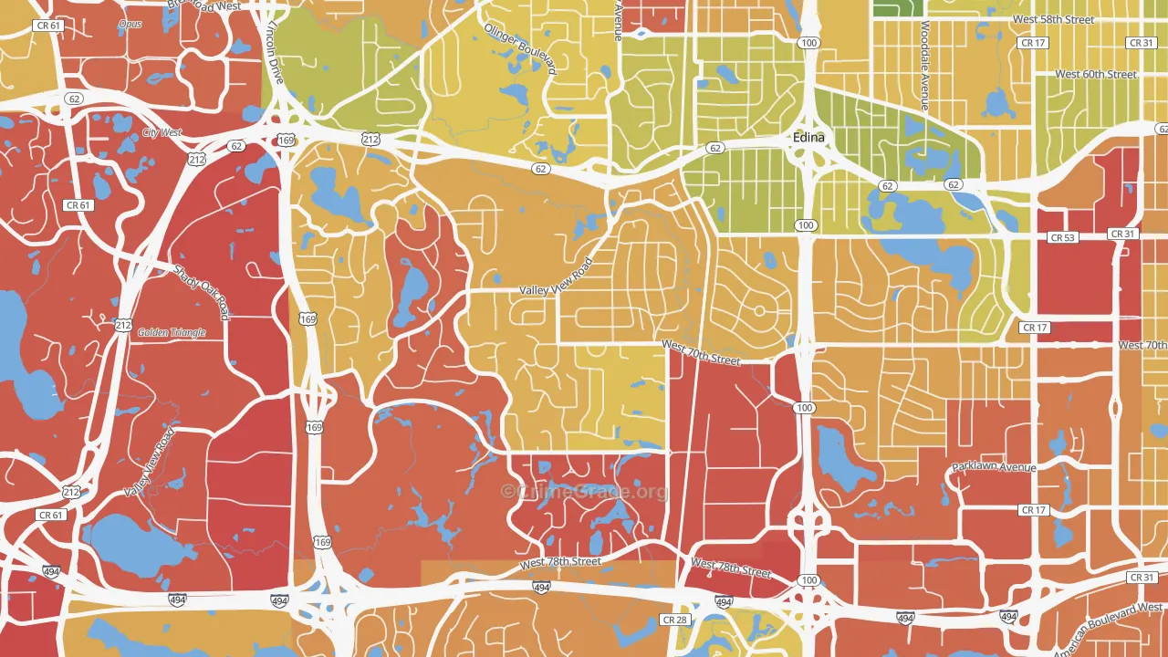 55439, MN Map of Theft Rates