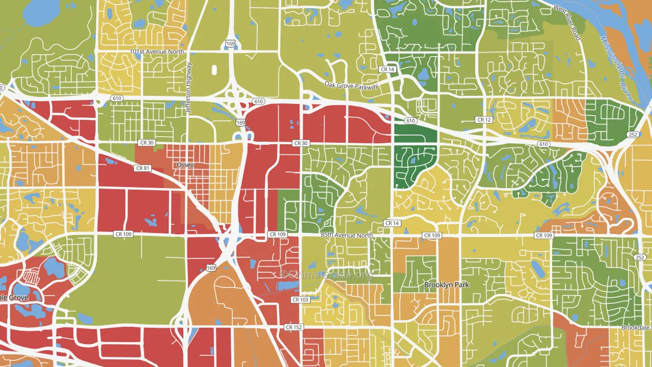 55445, MN Map of Theft Rates