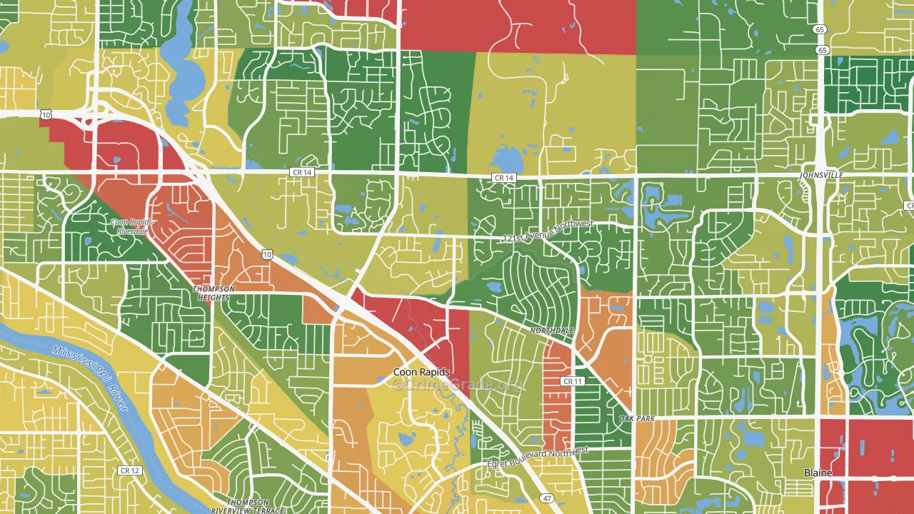 55448, MN Map of Theft Rates