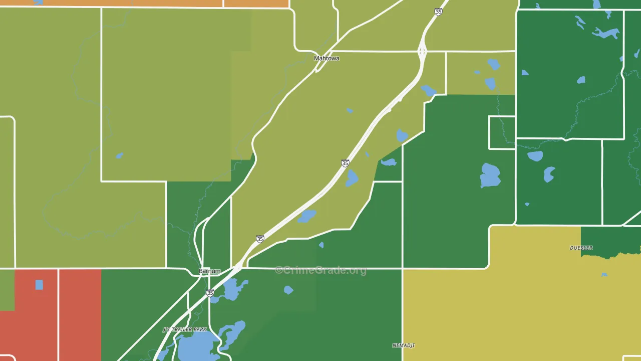 55707, MN Map of Theft Rates