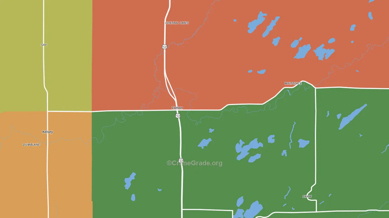 55724, MN Map of Theft Rates