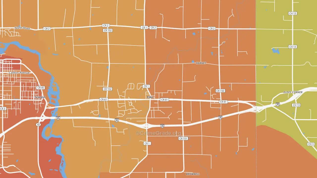 55733, MN Map of Theft Rates