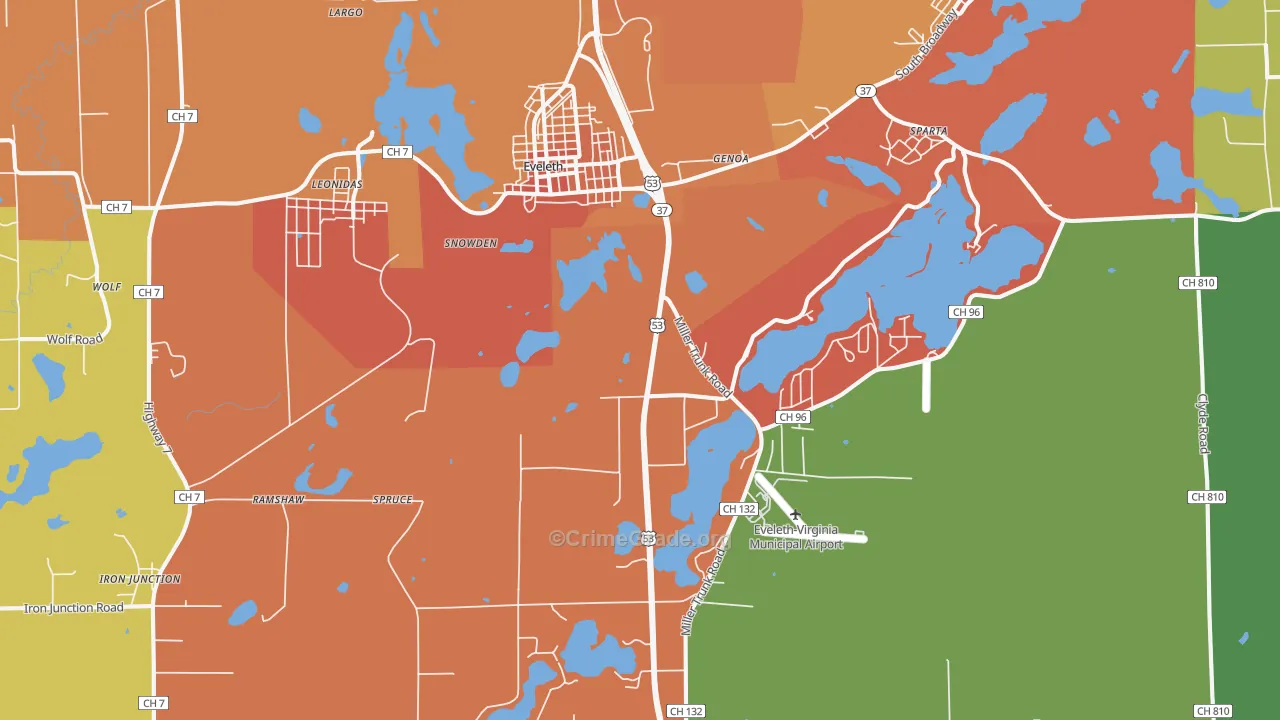 55734, MN Map of Theft Rates