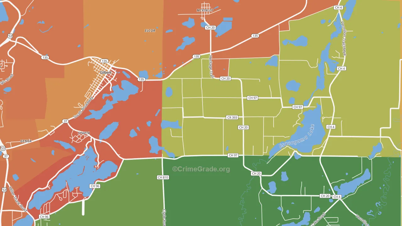 55741, MN Map of Theft Rates