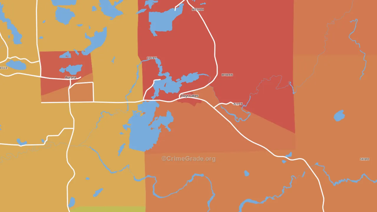 55750, MN Map of Theft Rates