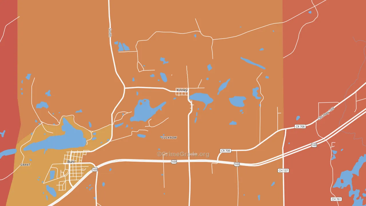 55758, MN Map of Theft Rates