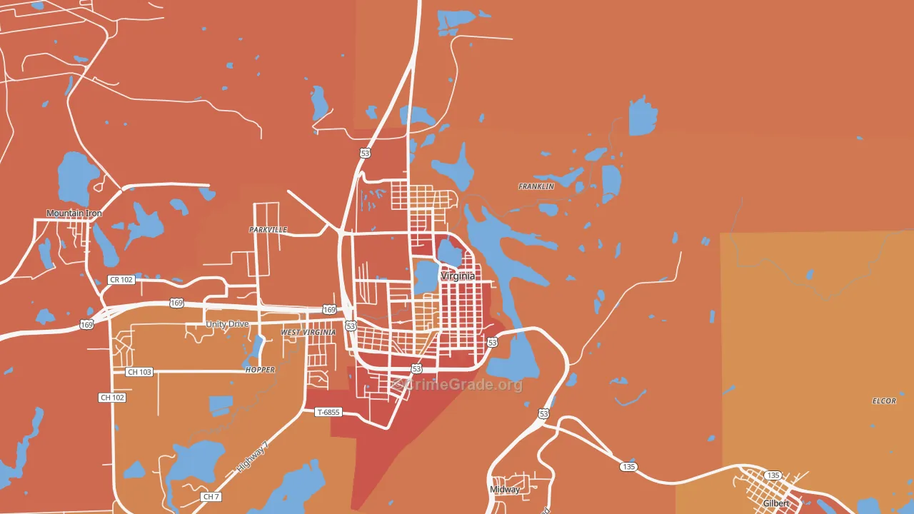 55792, MN Map of Theft Rates